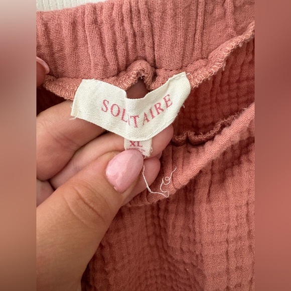 Solitaire Anthropologie size 1X pink daisy embroidered smocked top short sleeve - Picture 3 of 10